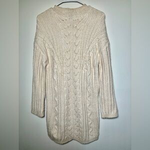 Express Cream Cowl Neck Sweater Dress